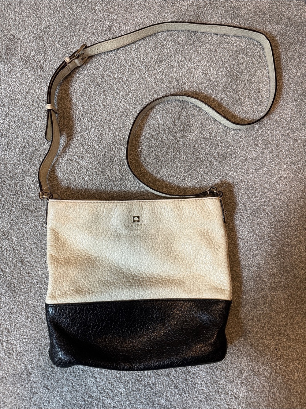 Two-Tone Black and Cream Crossbody Bag